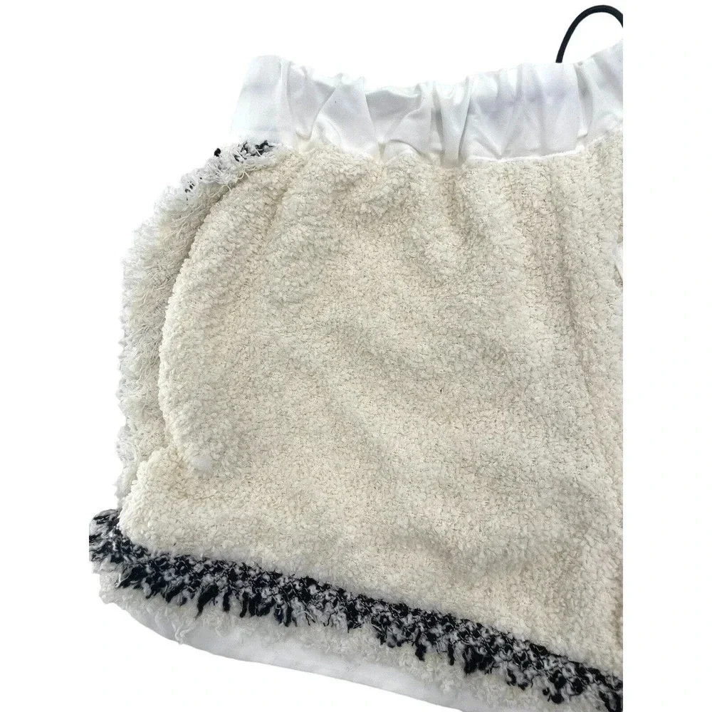 Sacai Tweed Shorts Drawcord Waist Off White Size XS- S